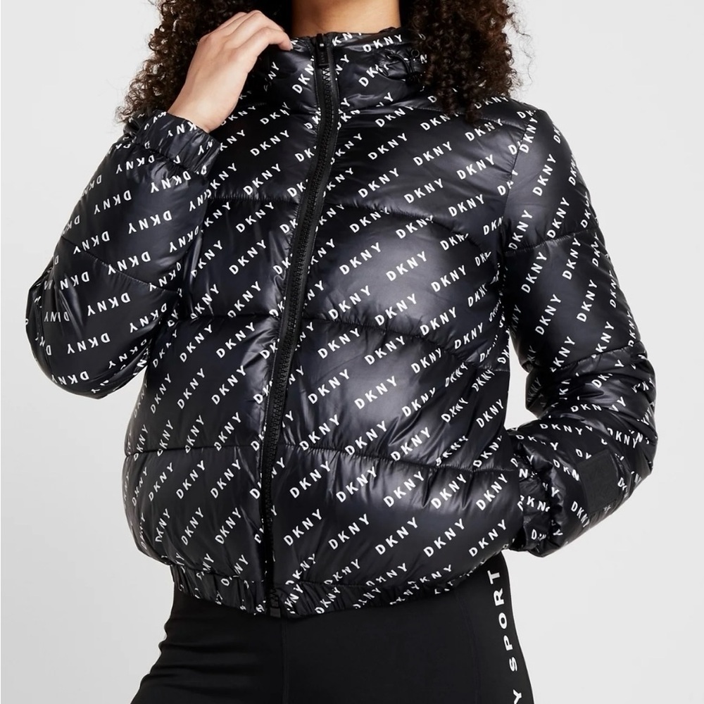 DKNY Sport Logo Black Puffer Jacket Women’s XS - Picture 9 of 9